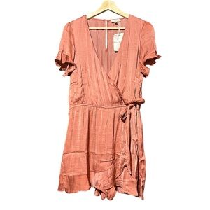 Hem & Thread Rust Coral Wrap Romper